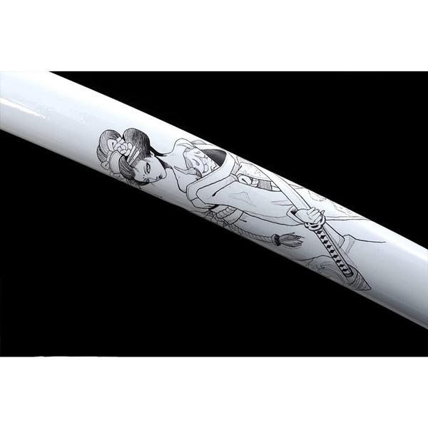 White Ukiyo-e Katana
