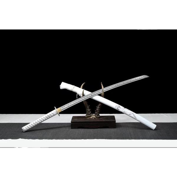 White Ukiyo-e Katana