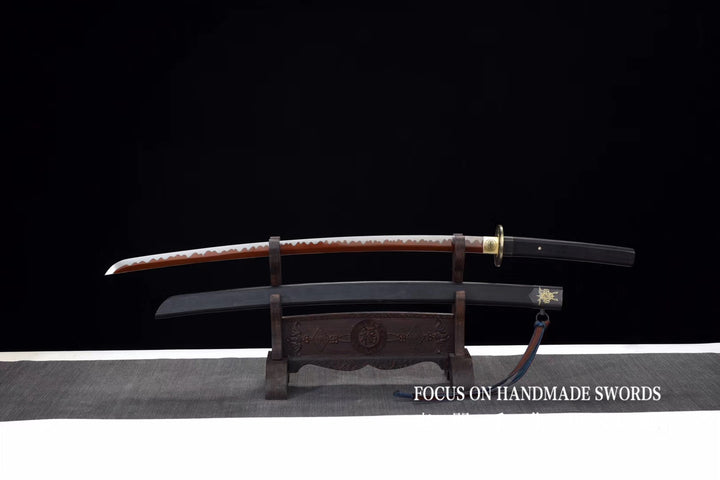 Manganese Color Treated Characters Tsuba Katana