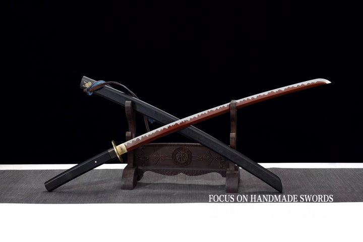 Manganese Color Treated Characters Tsuba Katana