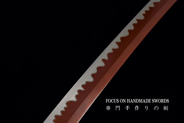 Manganese Color Treated Characters Tsuba Katana