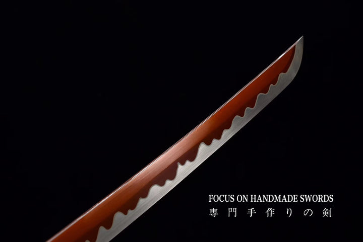 Manganese Color Treated Characters Tsuba Katana