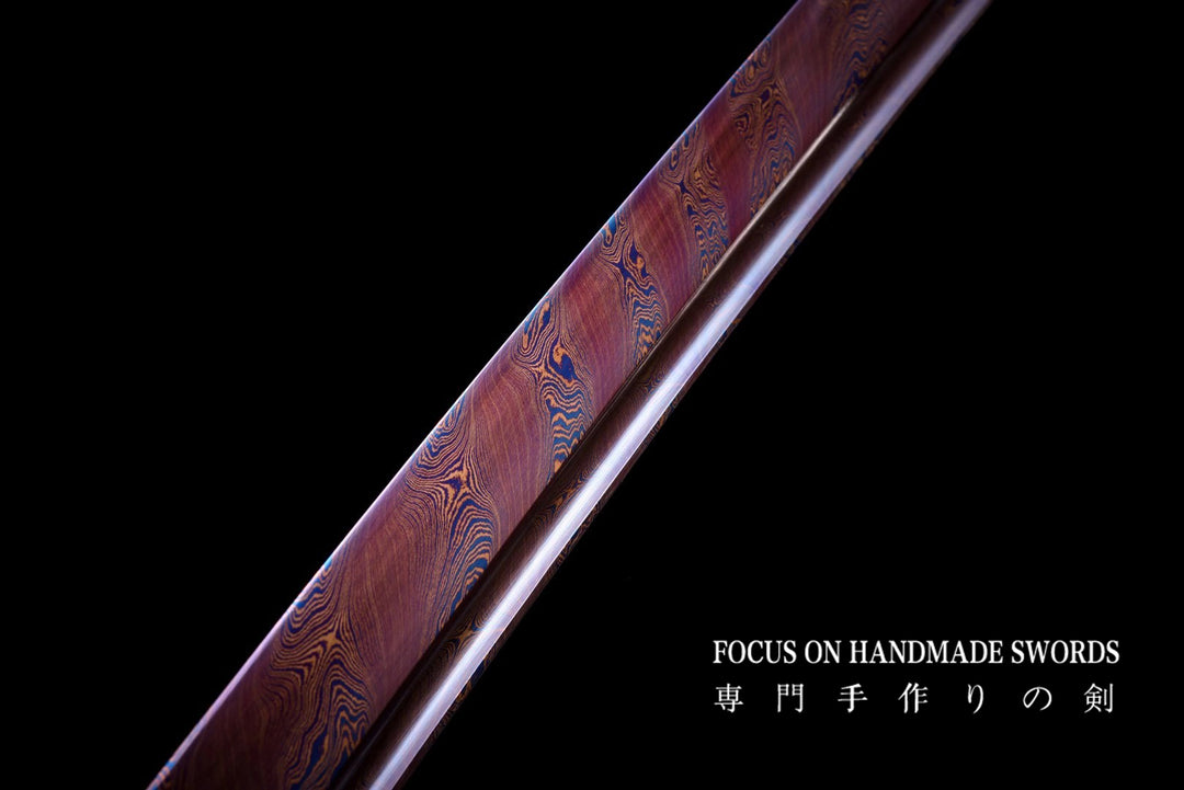 Color Treated Wakizashi Blue