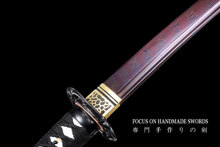 Color Treated Wakizashi Blue