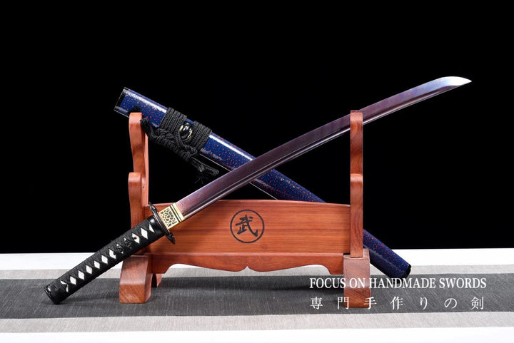 Color Treated Wakizashi Blue