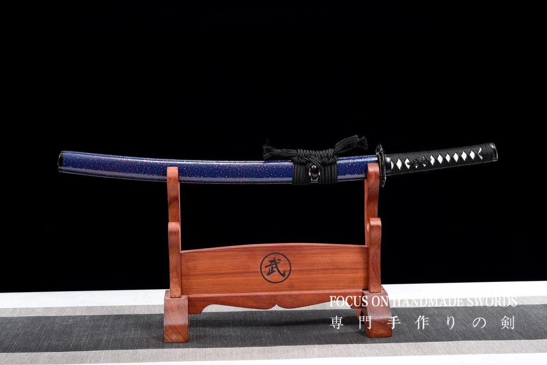 Color Treated Wakizashi Blue