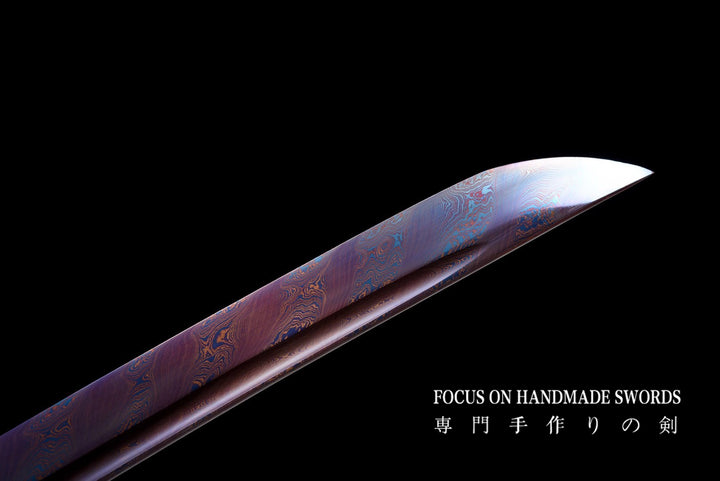 Color Treated Wakizashi Blue