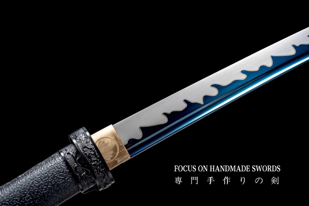 Wakizashi Black Leather Scabbard