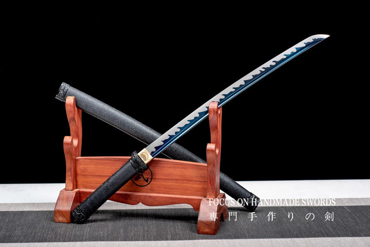 Wakizashi Black Leather Scabbard