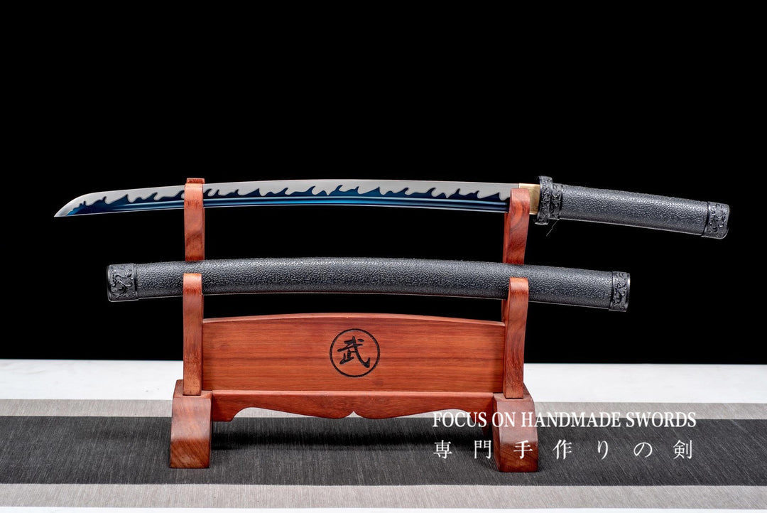 Wakizashi Black Leather Scabbard